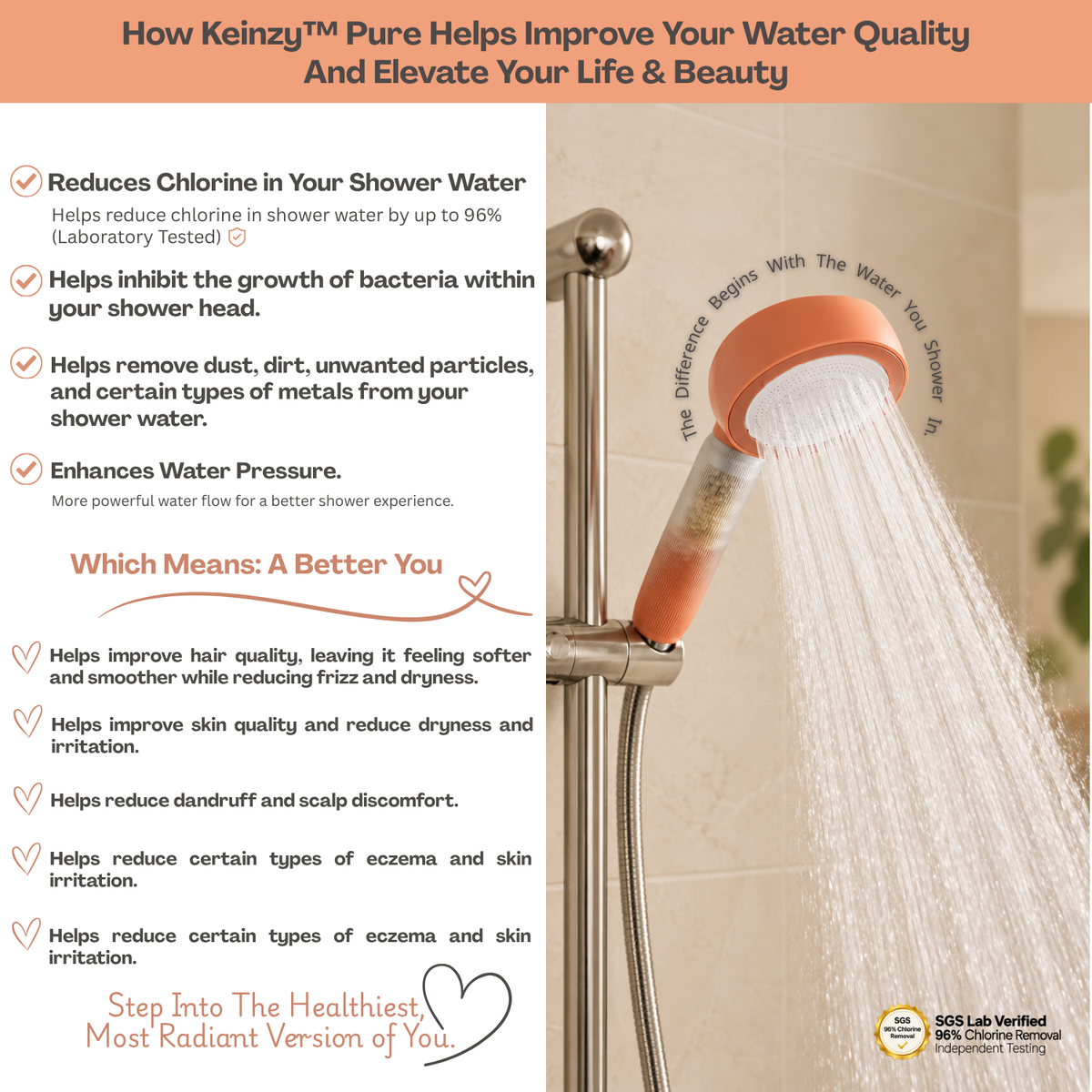 Keinzy™ Pure - Filtered Shower Head
